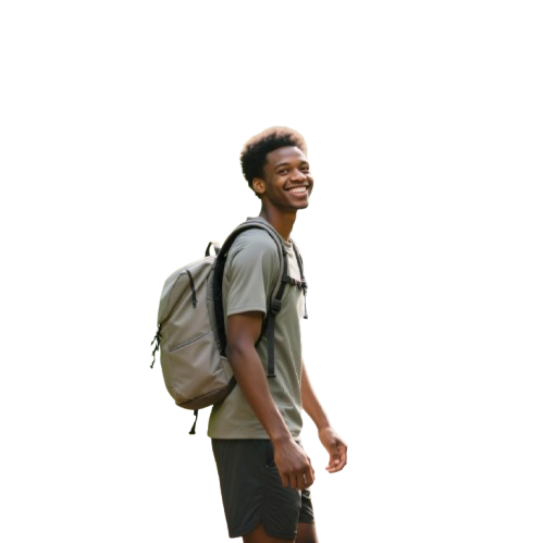 Healthy person enjoying nature